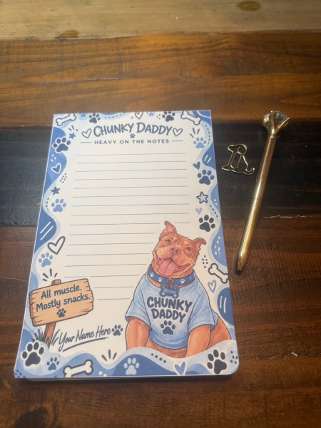All Muscle notepad featuring Bronx (Chunky Daddy)