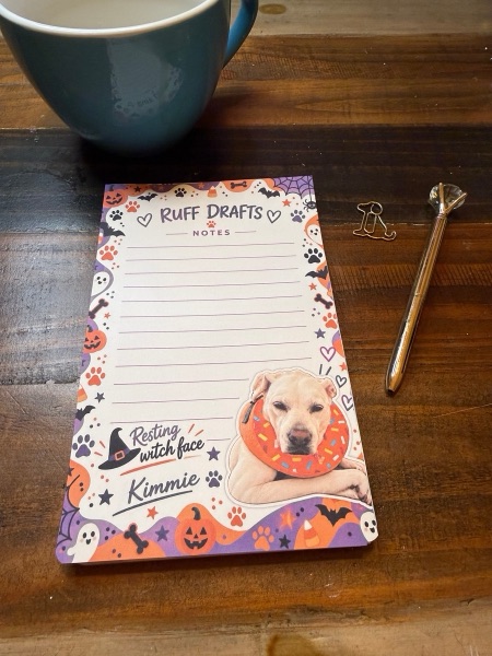 Resting Witch Face notepad featuring Annabelle